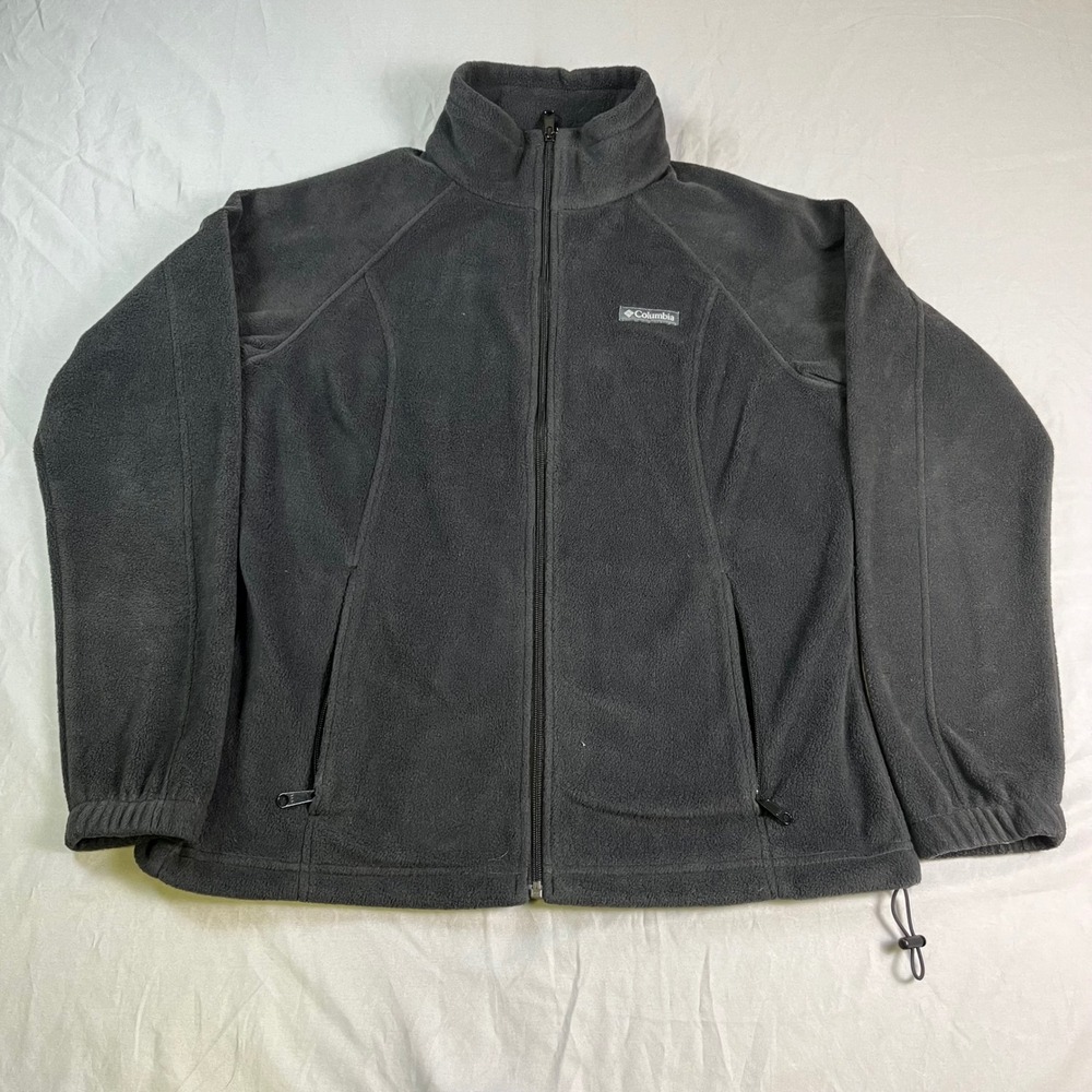 Columbia Benton Springs Full‎ Zip Fleece Jacket Womens Large Charcoal Gray